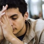 man facing anticipatory anxiety