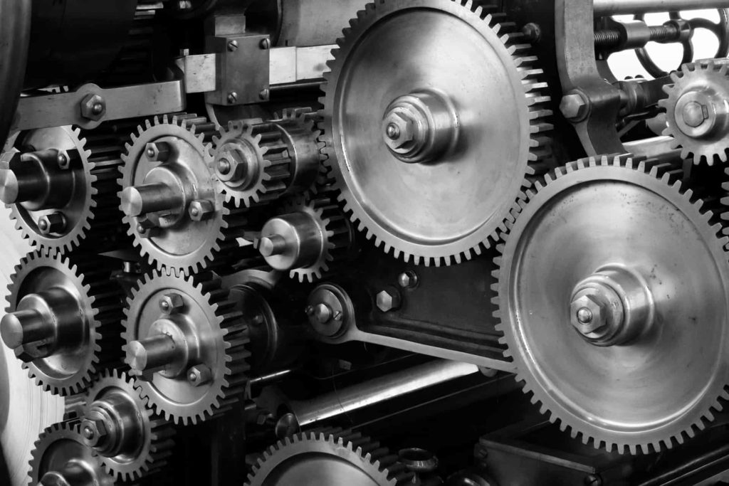 Image of a complex gear train