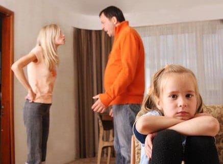 Divorced parents arguing over a child