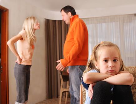 Divorced parents arguing over a child