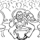Cartoon of an enraged man sitting in the front row of a theater